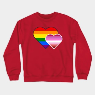 Lipstick Lesbian Double Heart Crewneck Sweatshirt